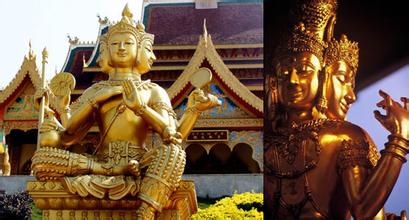 泰国有许多寺庙及僧人